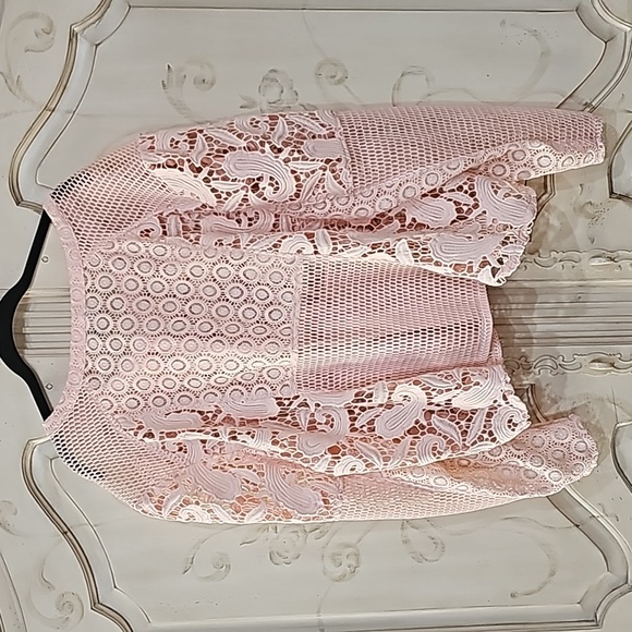 NWT ASOS Premium Curve Light Pink Lace Jacket Sz 24 - Picture 9 of 14